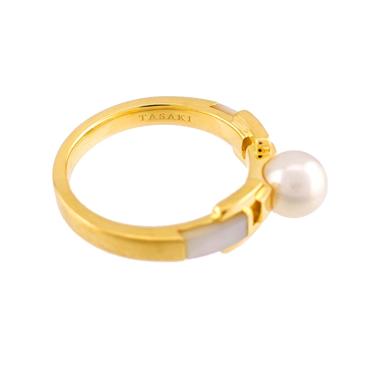 Akoya Pearl 6.3mm MOP Ring 18K YG 750 Size6(US)