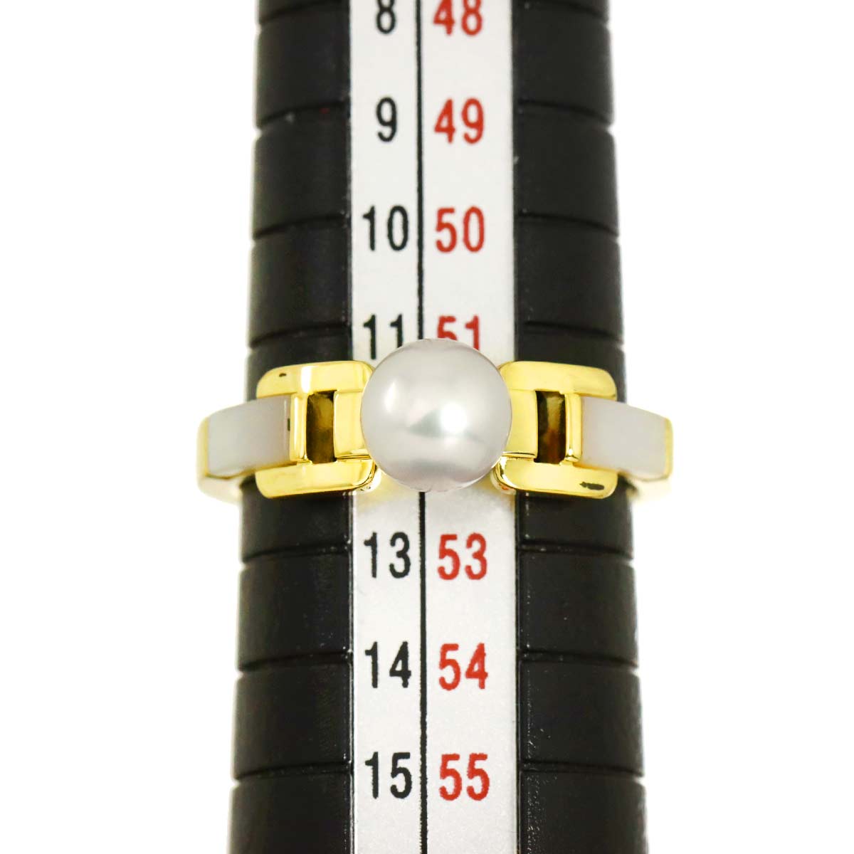 Akoya Pearl 6.3mm MOP Ring 18K YG 750 Size6(US)
