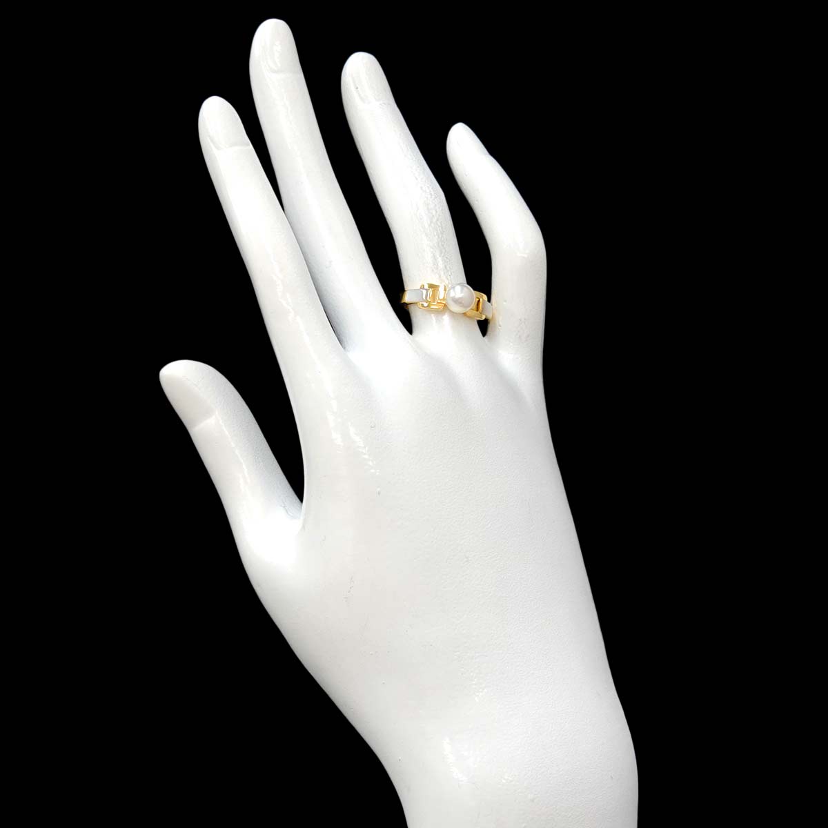 Akoya Pearl 6.3mm MOP Ring 18K YG 750 Size6(US)