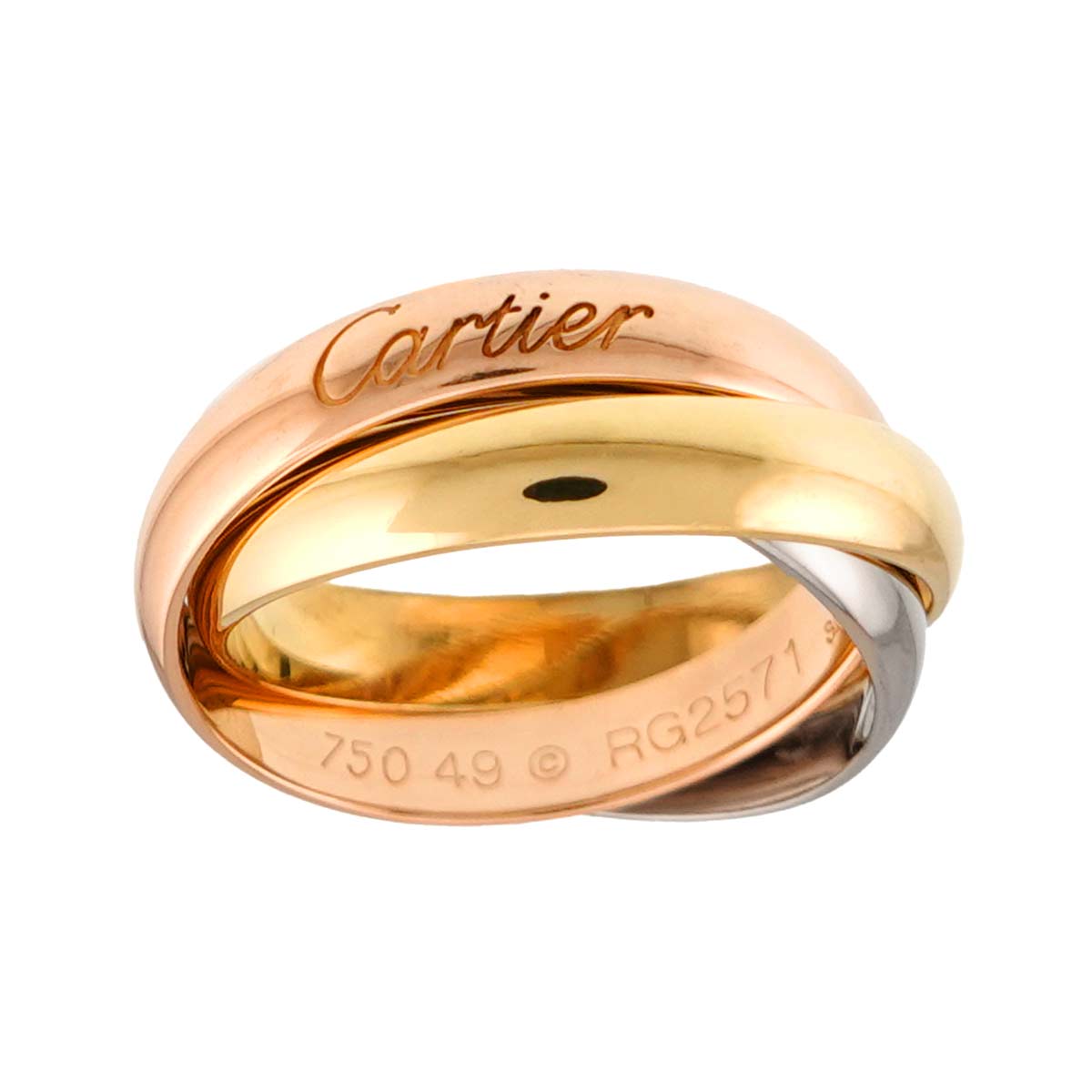 Trinity Ring 18K YG WG PG 750 Size49 4.75-5(US)