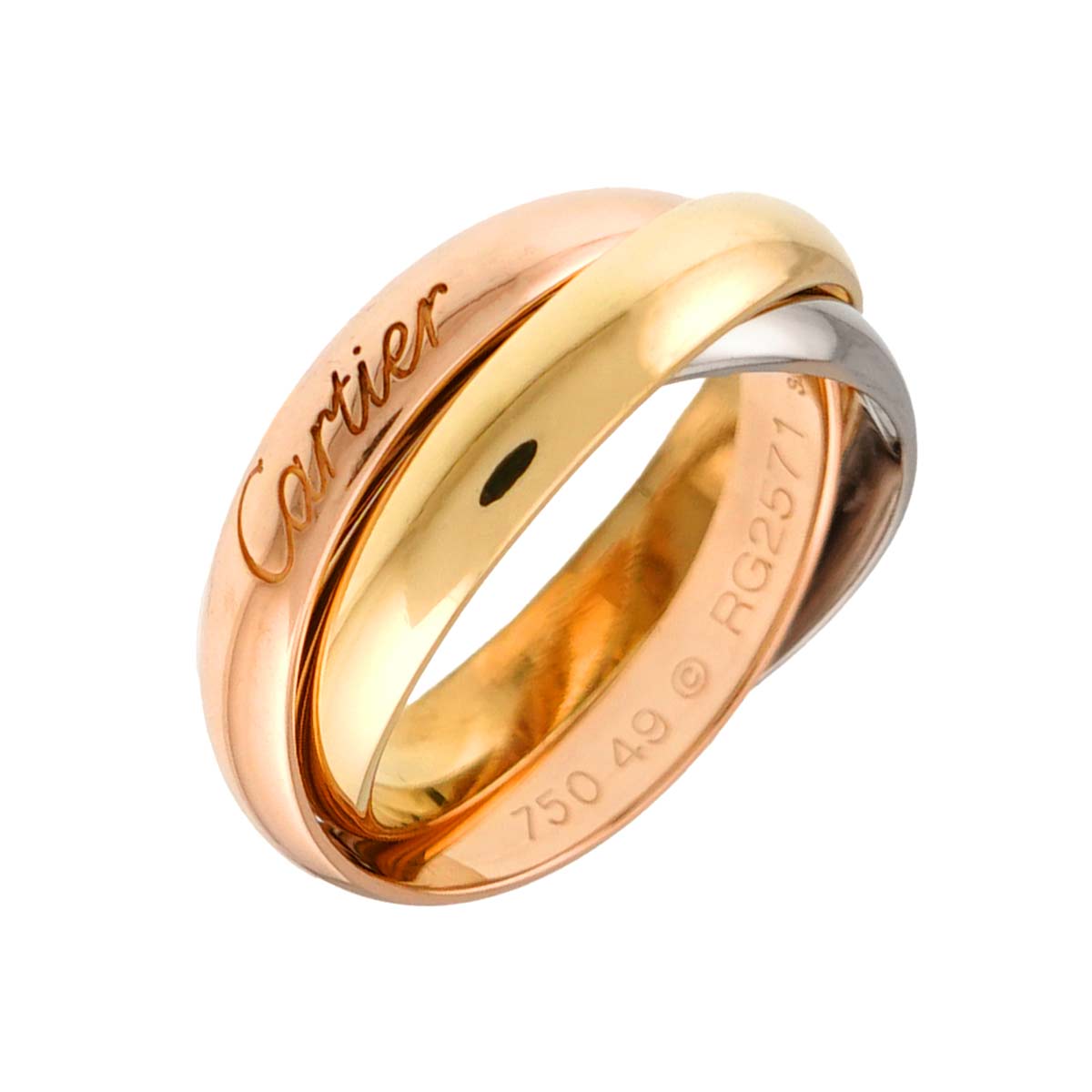 Trinity Ring 18K YG WG PG 750 Size49 4.75-5(US)