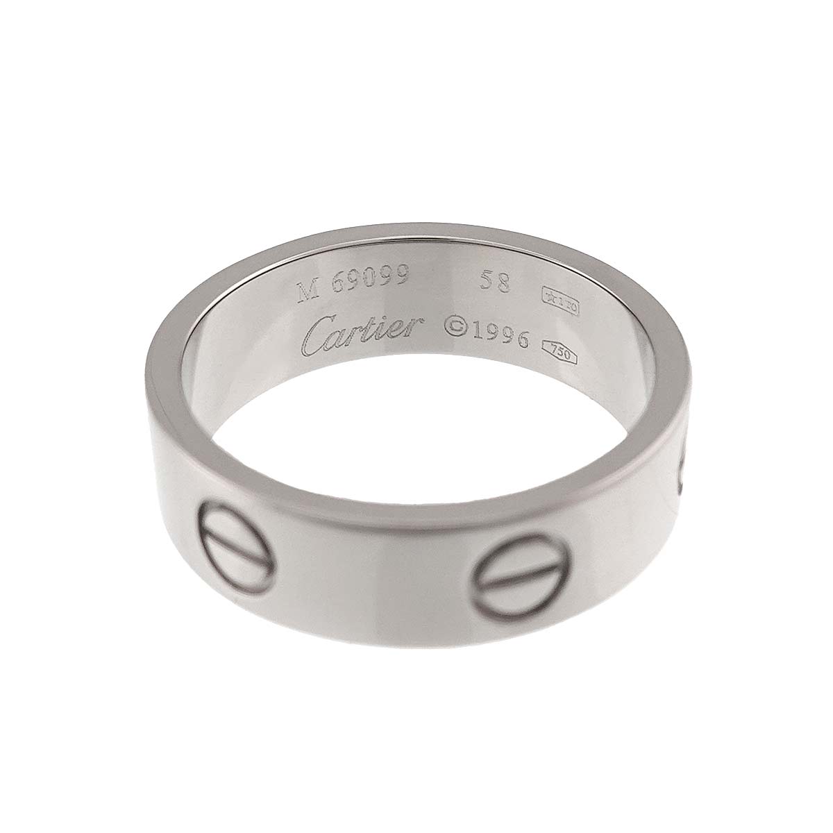 Love Ring 18K White Gold 750 size58 7.75-8(US)