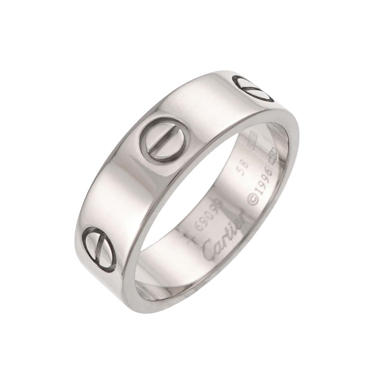 Love Ring 18K White Gold 750 size58 7.75-8(US)