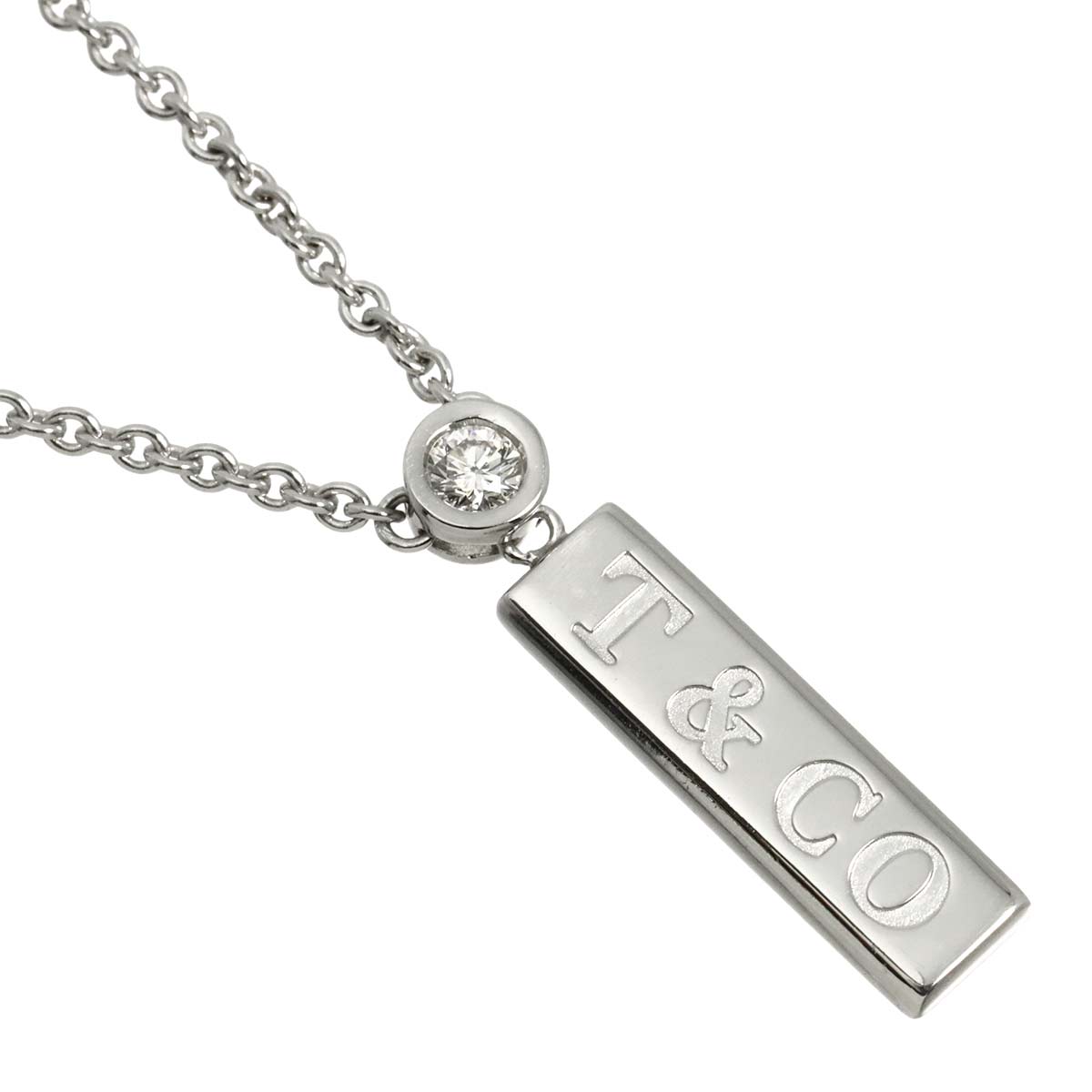 Diamond Necklace 18K White Gold 750