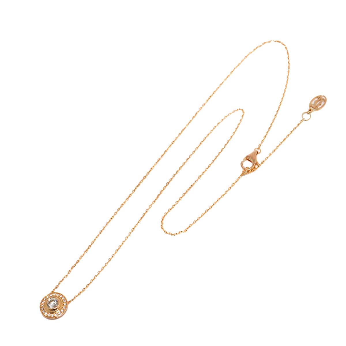 d Amour Pave Diamond Necklace 18K Pink Gold 750