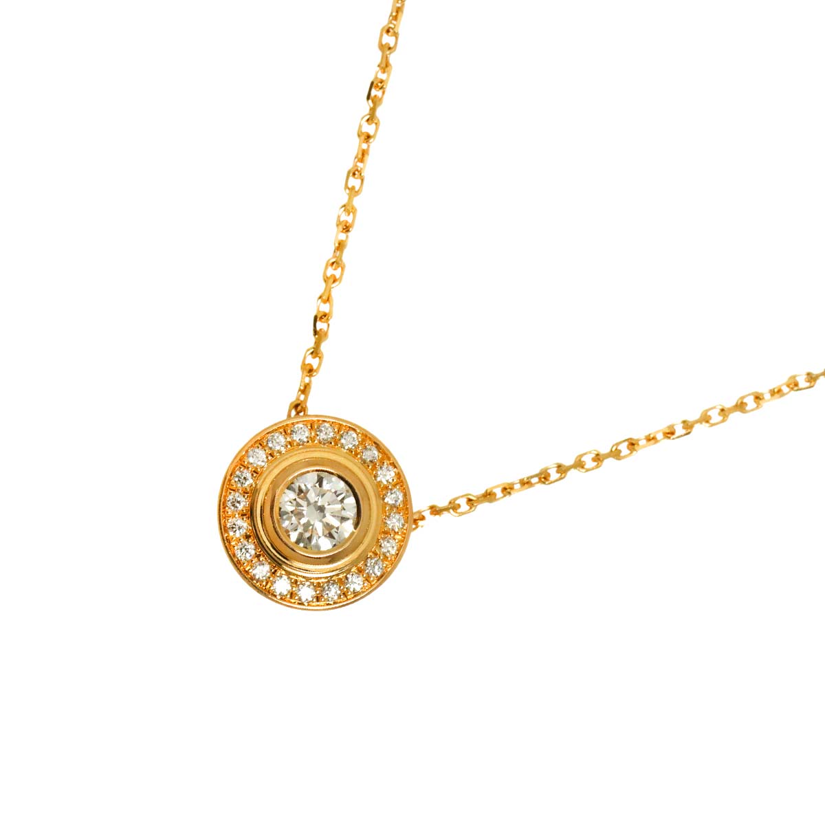 d Amour Pave Diamond Necklace 18K Pink Gold 750