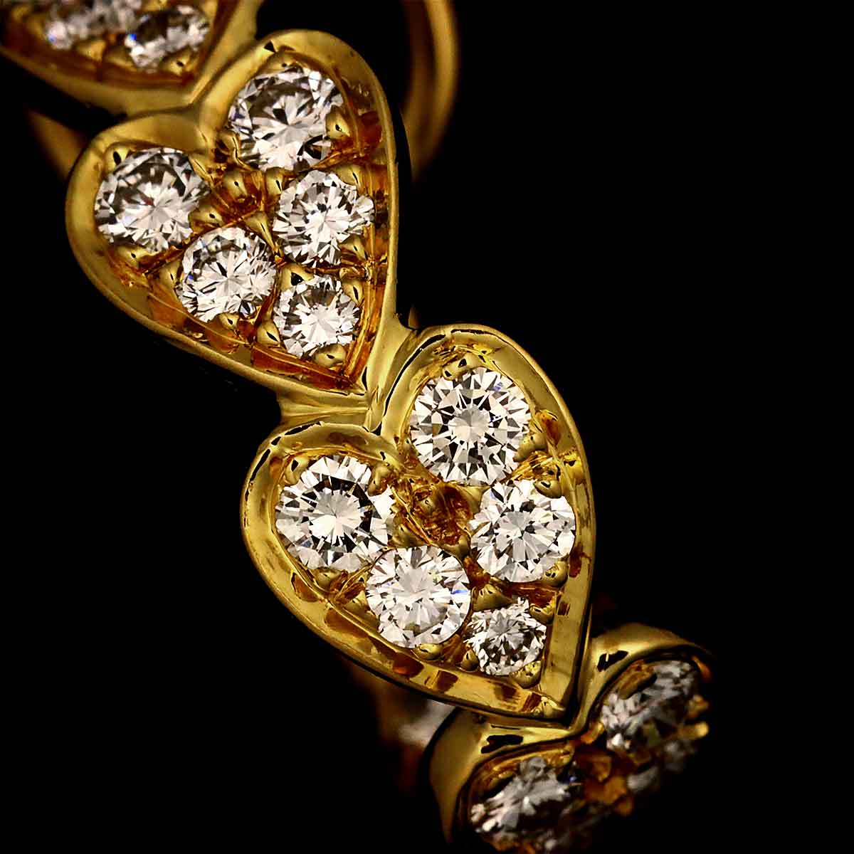 Heart Wees Diamond Earrings Clip on 18K YG 750