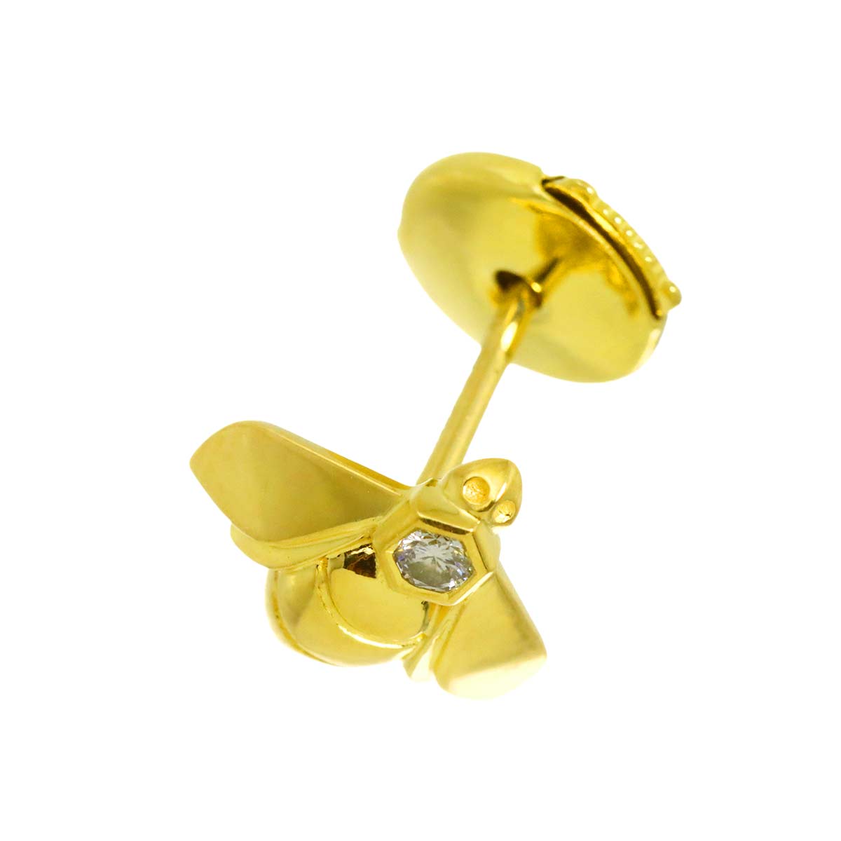 Bee de Diamond Earring Pierced 18K YG 750 One Piece only