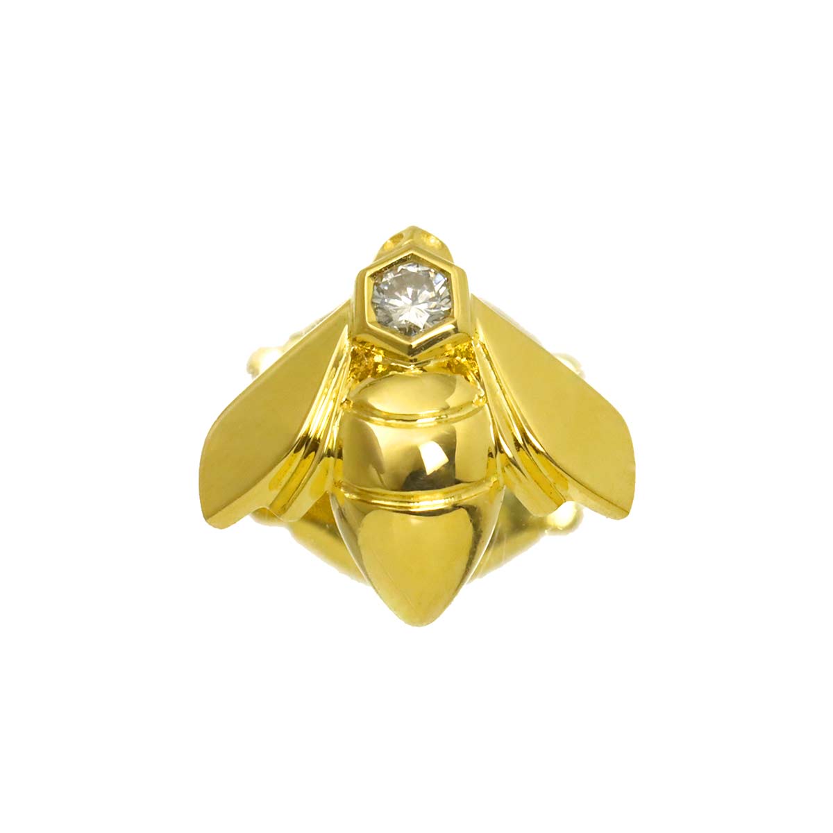 Bee de Diamond Earring Pierced 18K YG 750 One Piece only