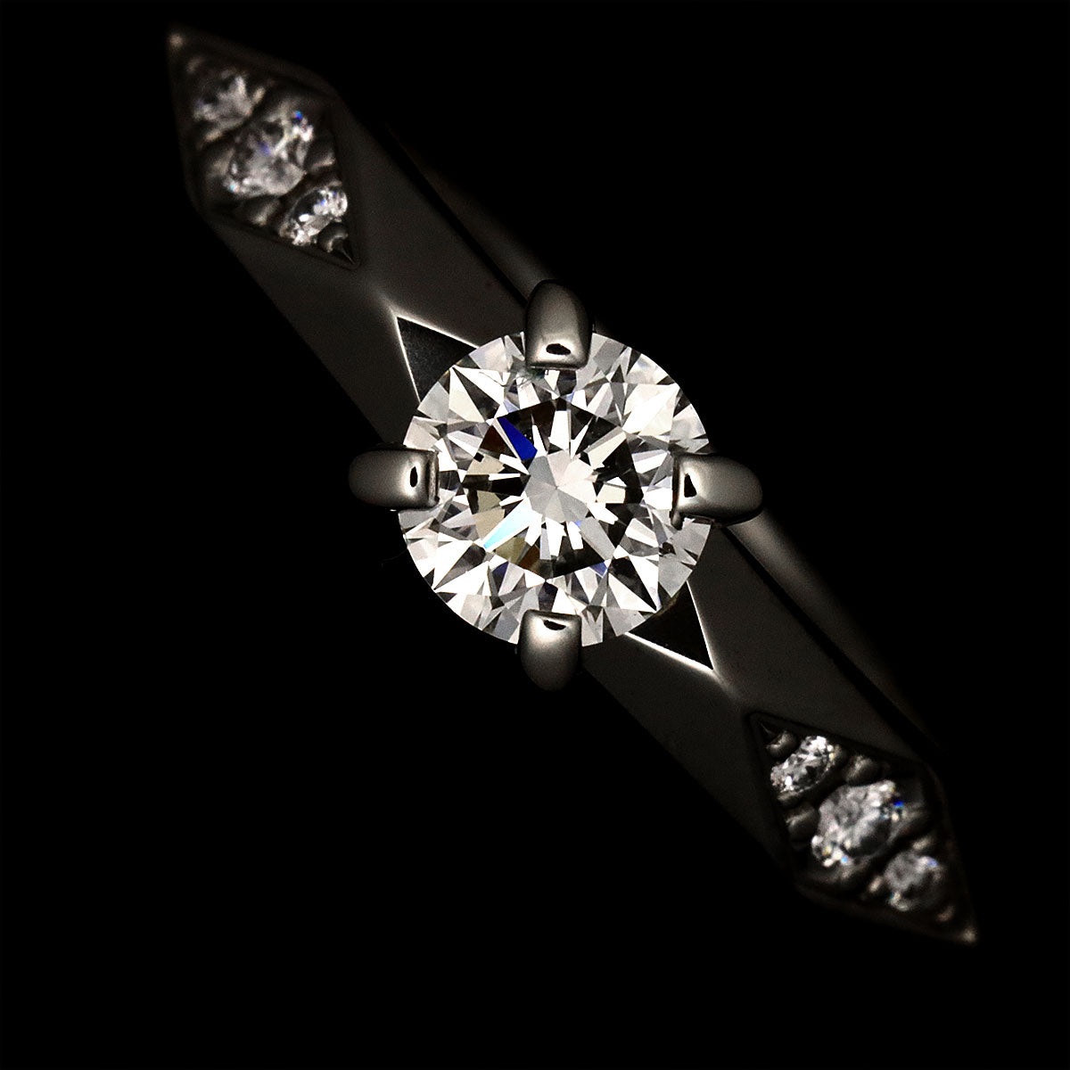 Facet Diamond 0.31ct E/VVS1/3EX Ring Platinum Size46 3.75(US)