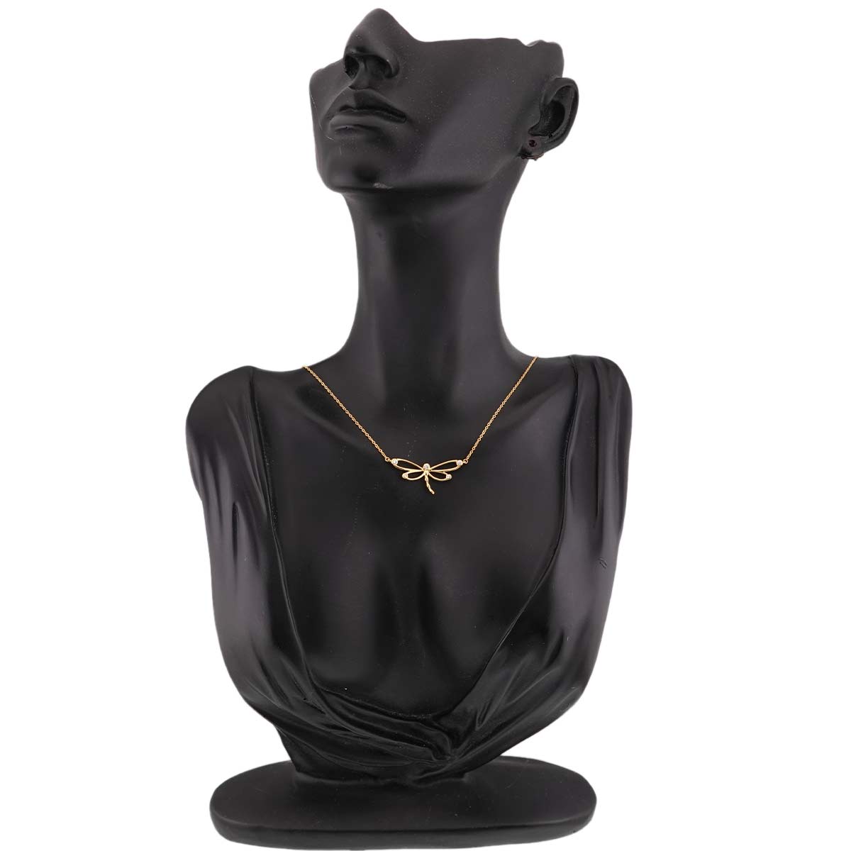 Dragonfly Diamond Necklace 18K Yellow Gold 750