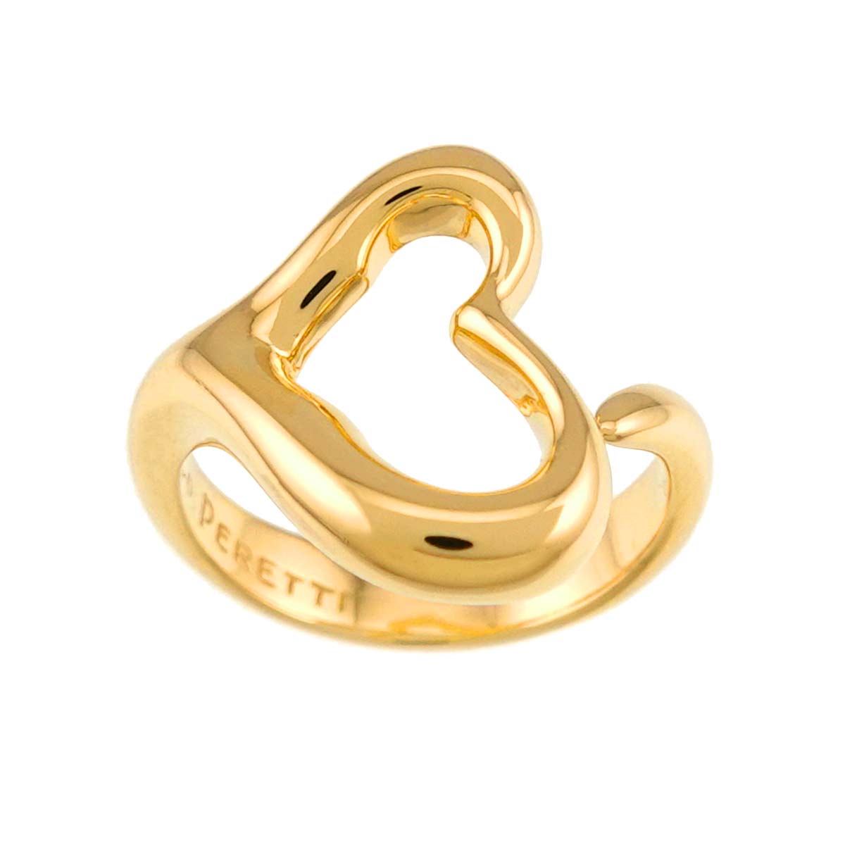 Open Heart Ring 18K YG 750 Size4.5(US)