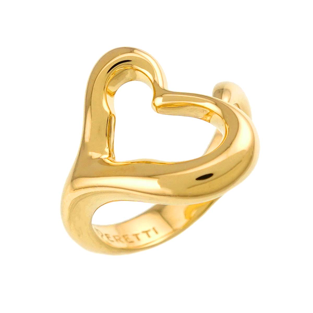 Open Heart Ring 18K YG 750 Size4.5(US)