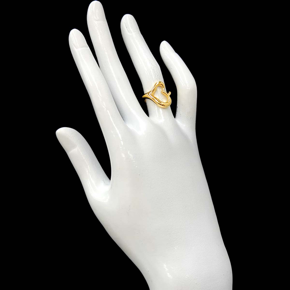 Open Heart Ring 18K YG 750 Size4.5(US)
