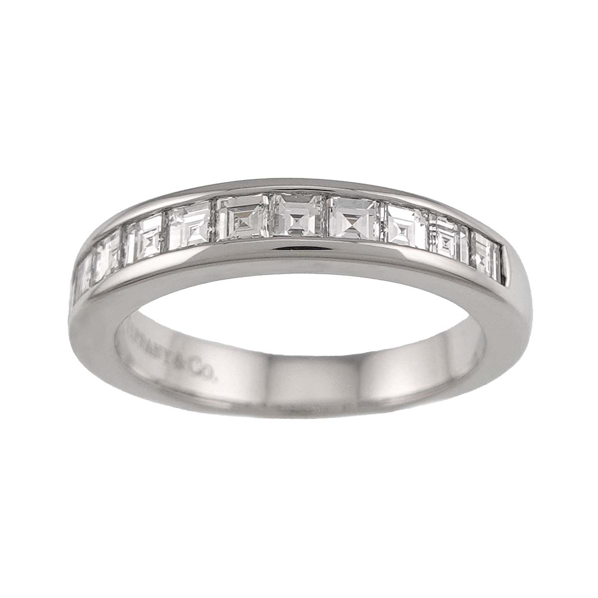 Half Diamond band Ring Platinum Size5.5-5.75(US)