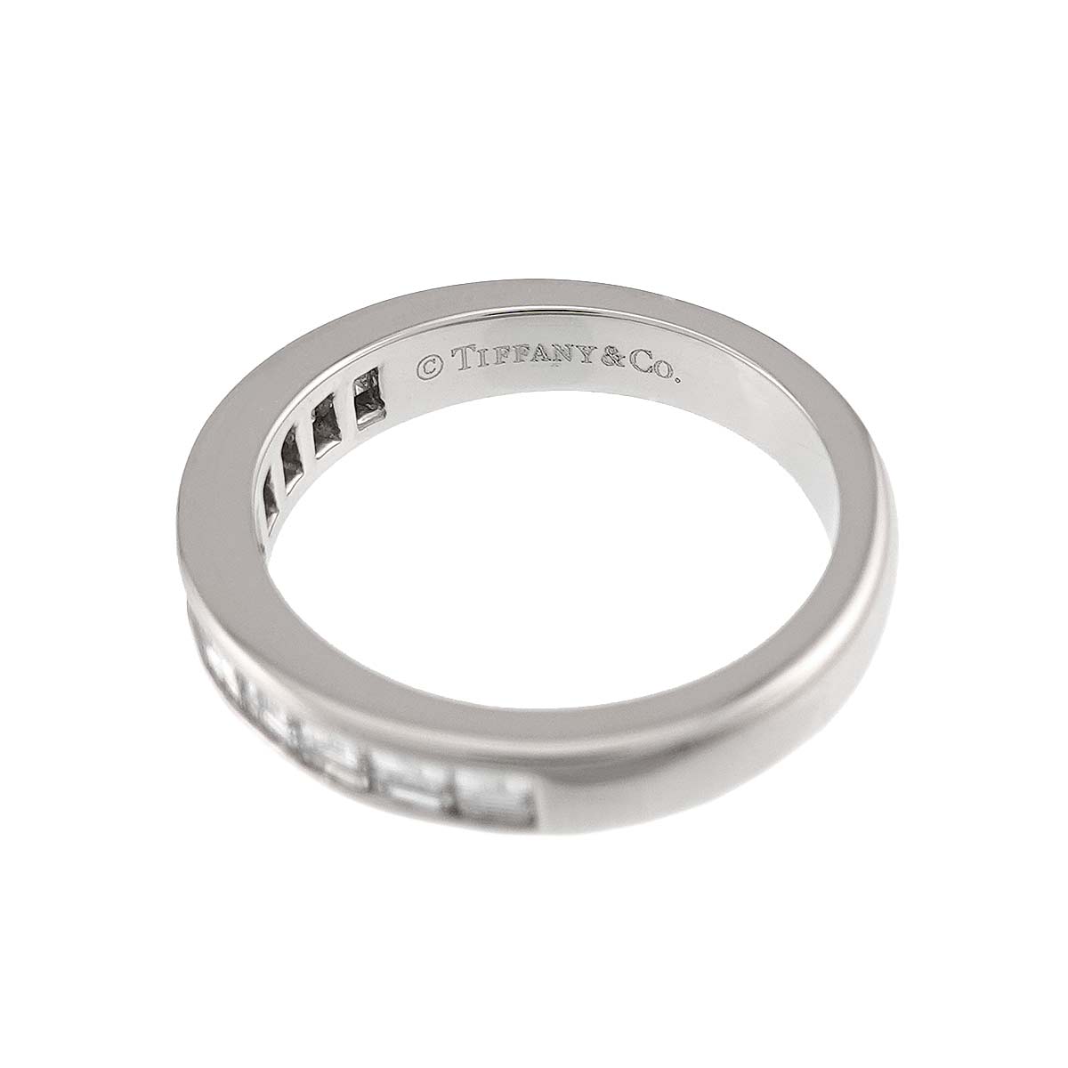 Half Diamond band Ring Platinum Size5.5-5.75(US)