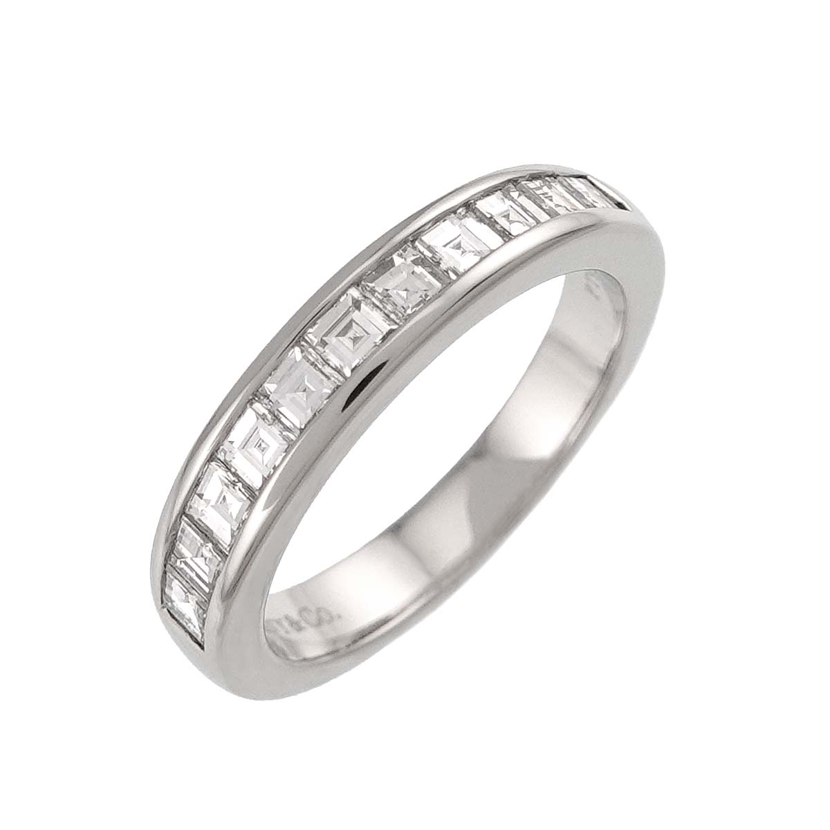 Half Diamond band Ring Platinum Size5.5-5.75(US)
