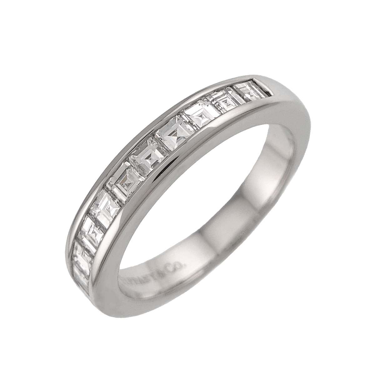 Half Diamond band Ring Platinum Size5.5-5.75(US)