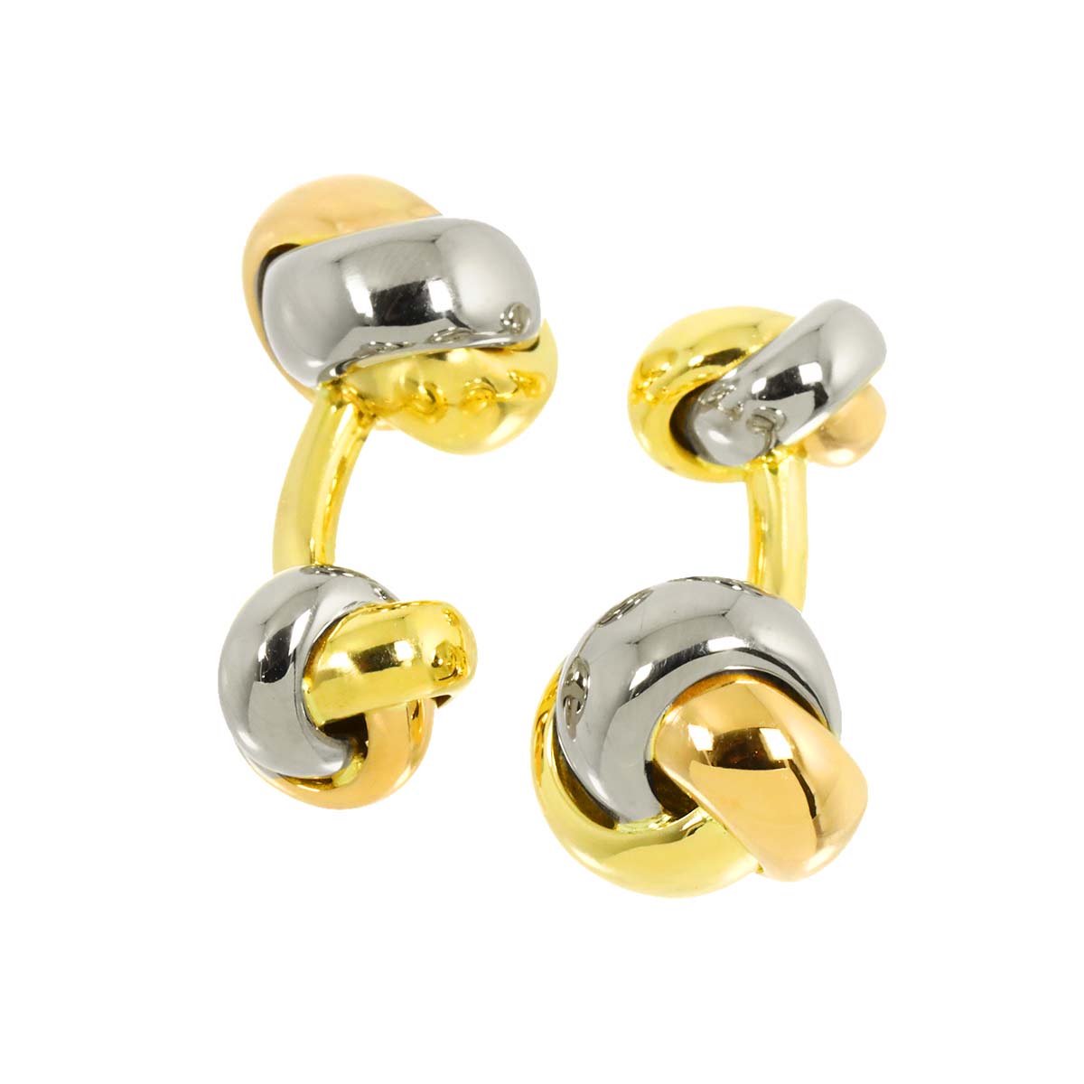 Trinity Cuff links 18K WG PG YG 750