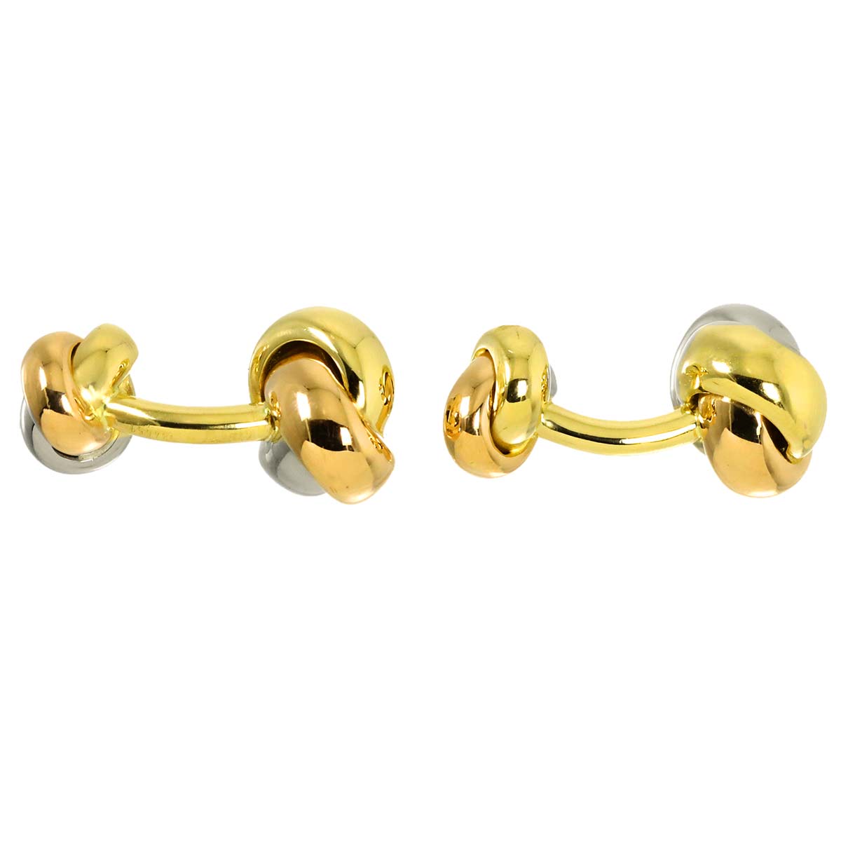 Trinity Cuff links 18K WG PG YG 750