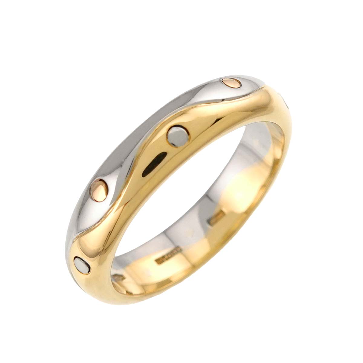 Onda Ring 18K Yellow White Gold 750 Size9.5-9.75(US)