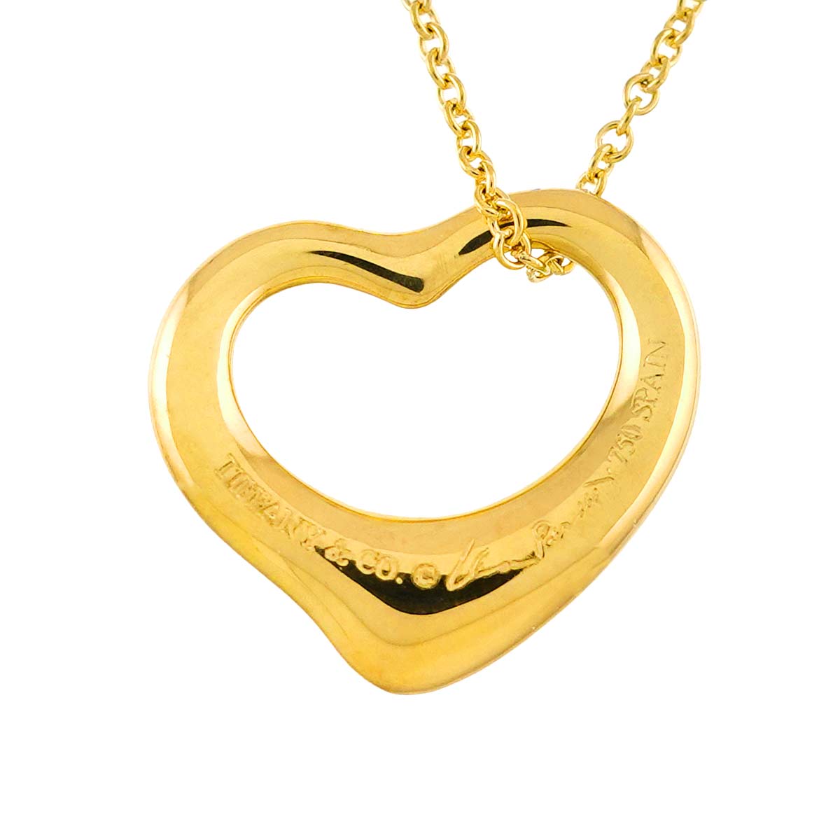 Open Heart Necklace 18K Yellow Gold 750