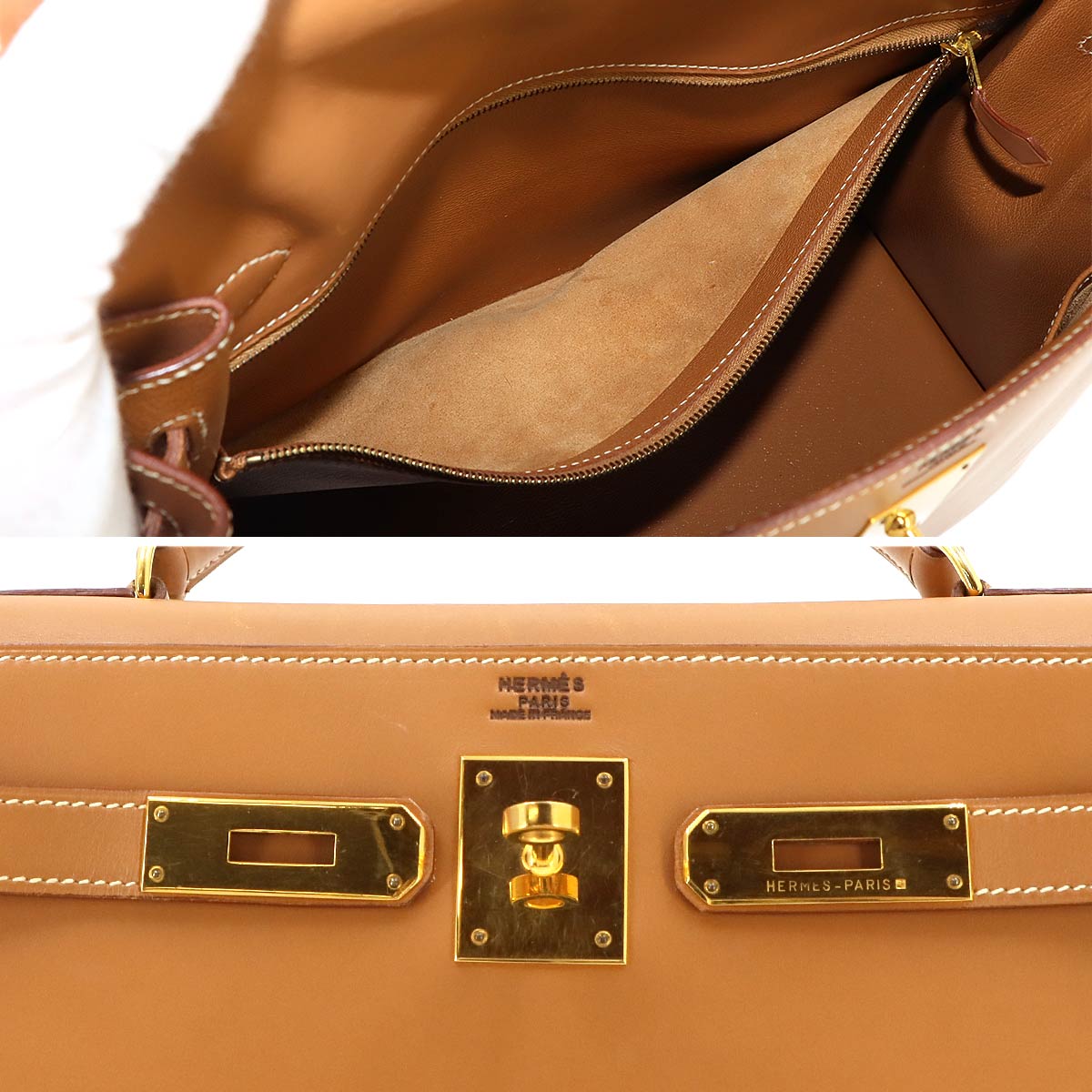 Kelly 32 Chamonix Natural 2way Hand Shoulder Bag Purse