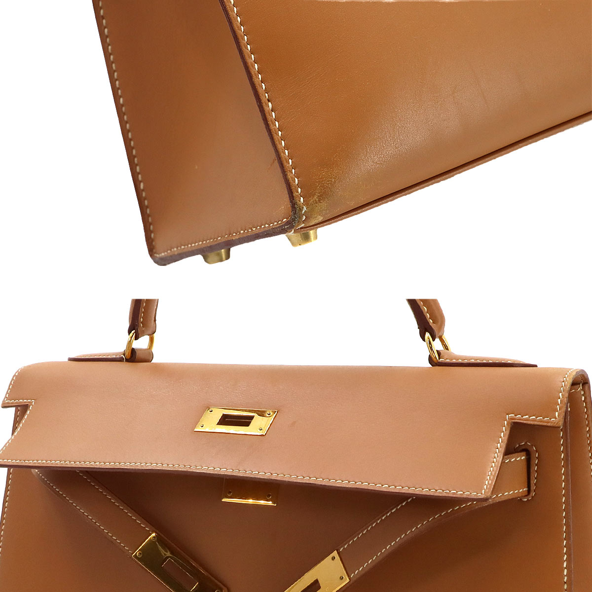 Kelly 32 Chamonix Natural 2way Hand Shoulder Bag Purse