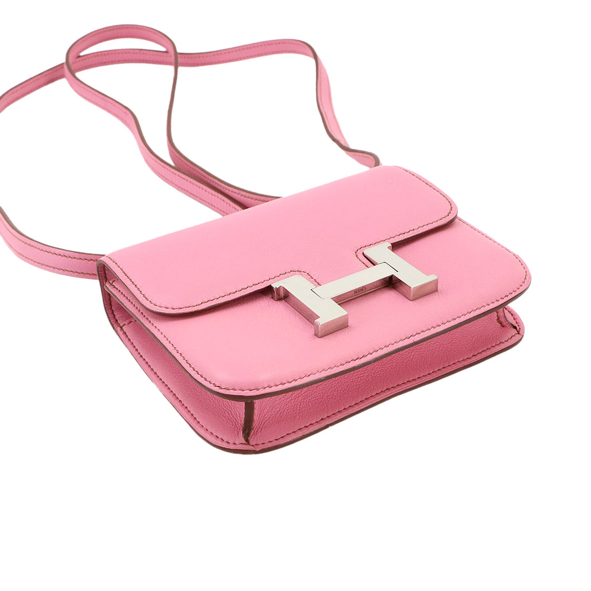 HERMES Constance Micro 14 Shoulder Bag Box Swift Pink Purse