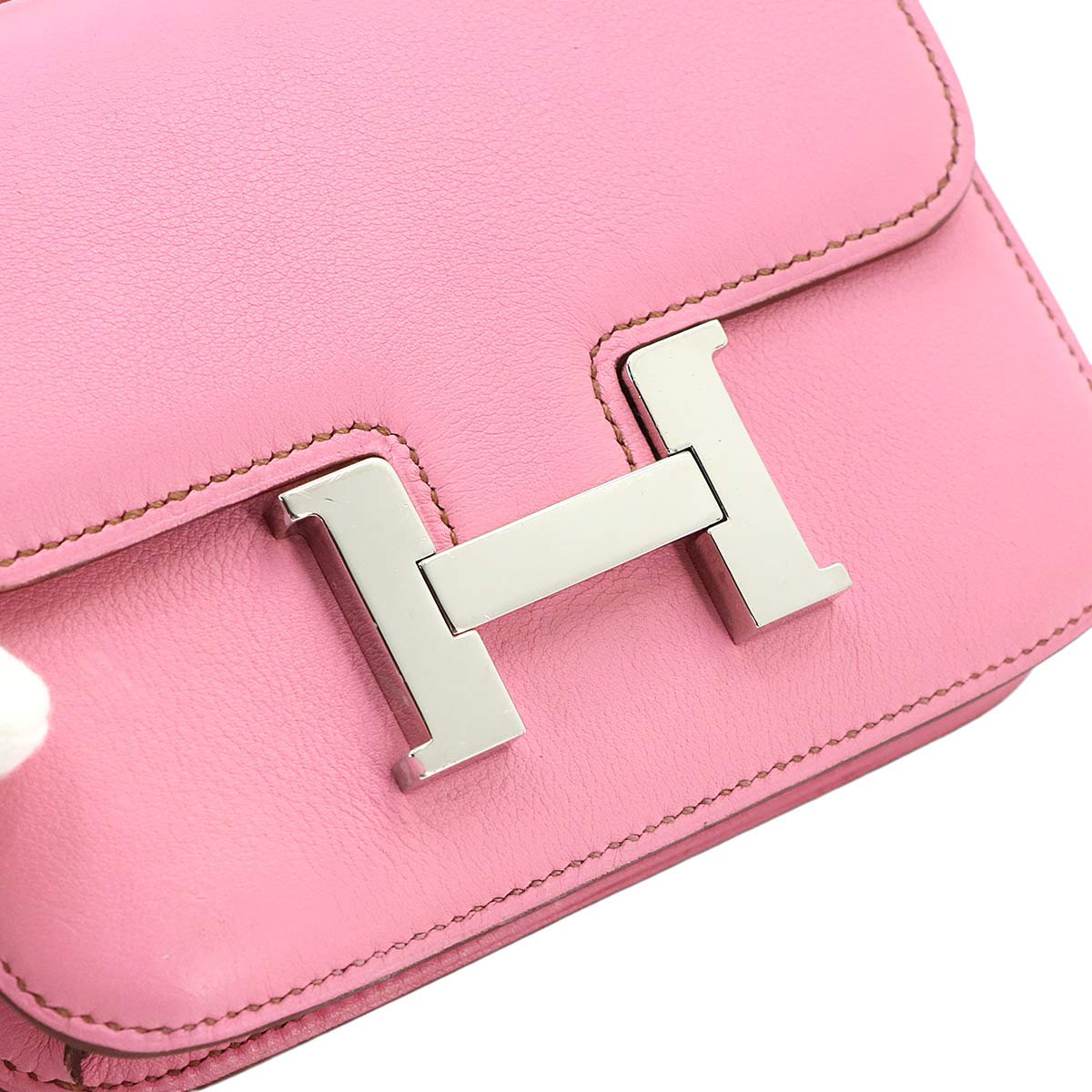 HERMES Constance Micro 14 Shoulder Bag Box Swift Pink Purse