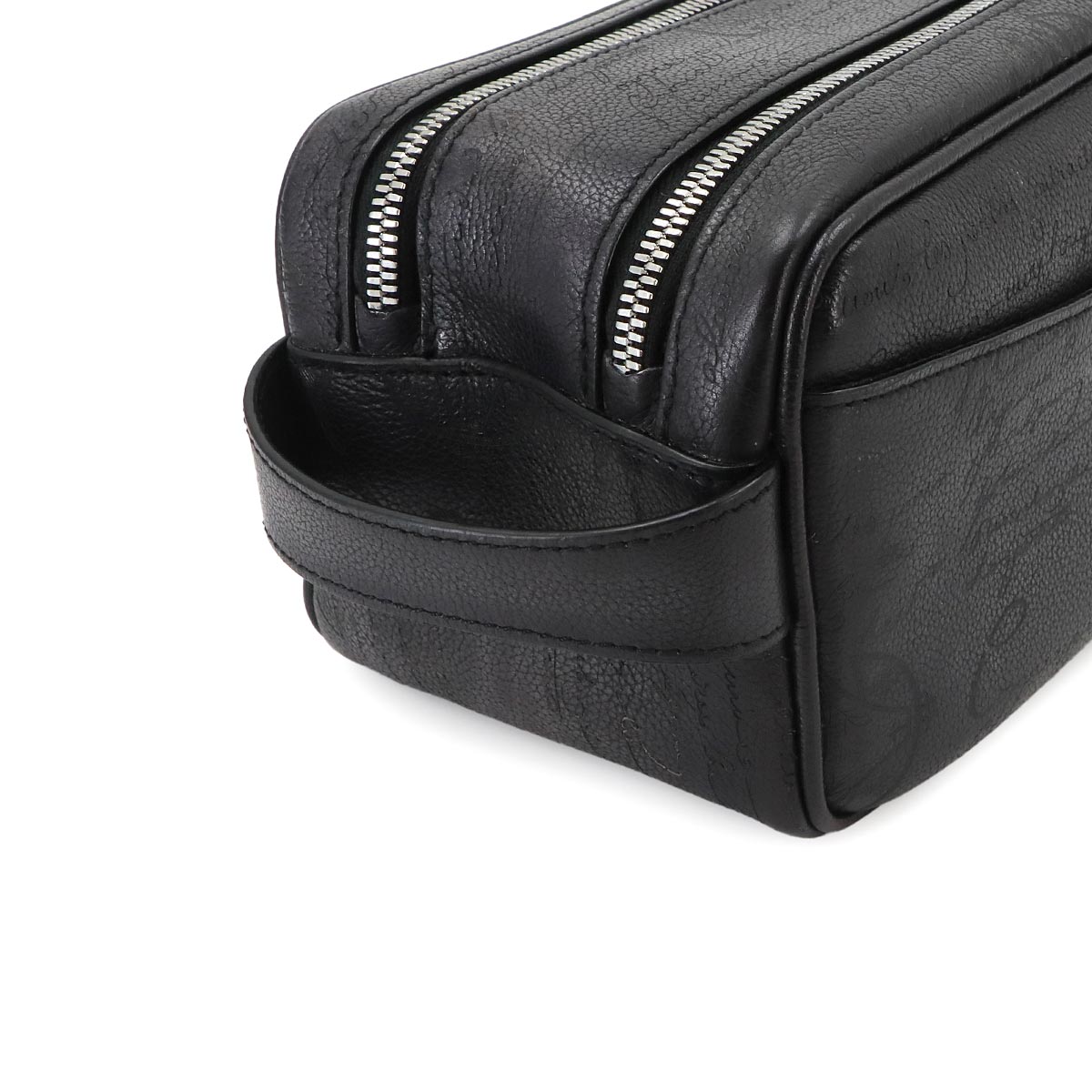 Formula 1003 Zip Pouch Venezia Soft Leather Nero Grigio