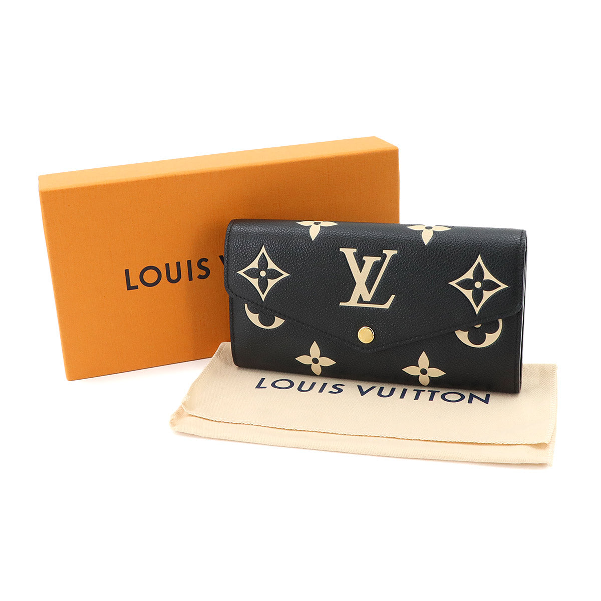 Bicolor Monogram Empreinte Sarah Wallet Black M80496