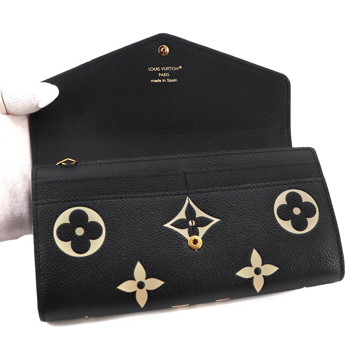 Bicolor Monogram Empreinte Sarah Wallet Black M80496