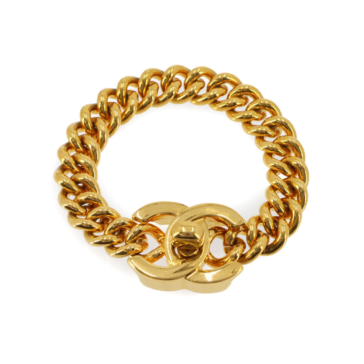 Coco Logos Chain Bracelet Gold 95A Vintage Accessory