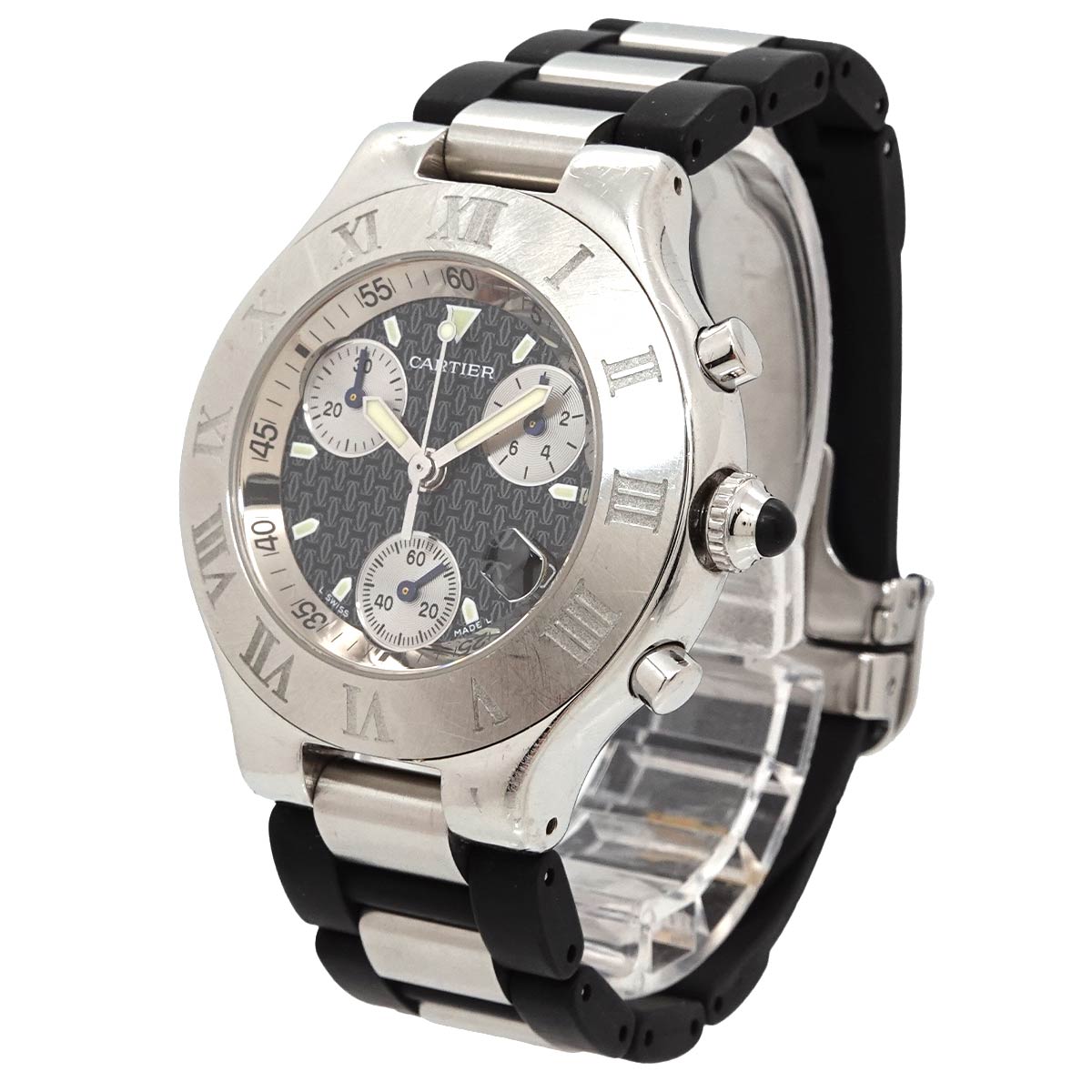 Must 21 Chronoscaph W10125U2 Quartz Black Dial Mens Watch