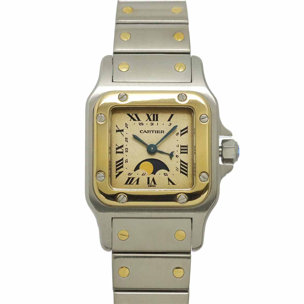 Santos Galbee Moon phase W20008C4 YG Cream Dial Ladies