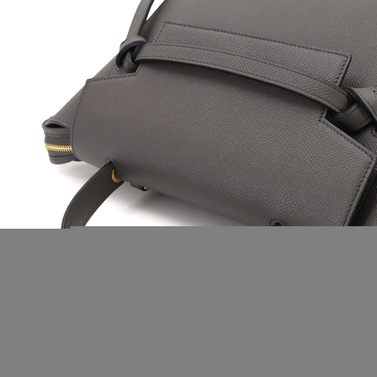 Belt Bag Micro Hand Shoulder Bag Leather Gray 189153