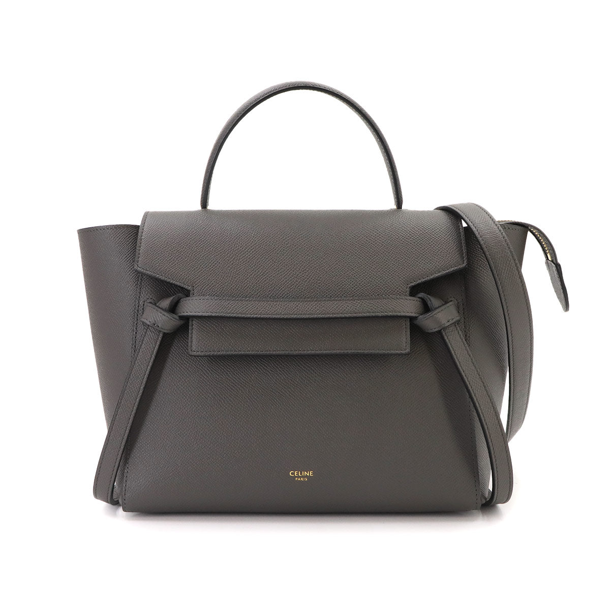 Belt Bag Micro Hand Shoulder Bag Leather Gray 189153