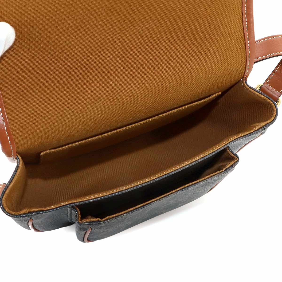 Triomphe Medium Folco Shoulder Bag PVC Leather Tan 191502