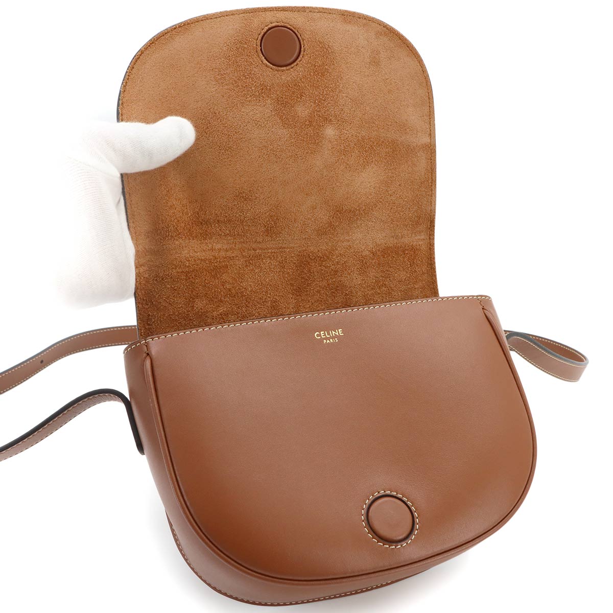 Folco Cuir Triomphe Bag Shoulder Leather Tan 198263DU3 Purse