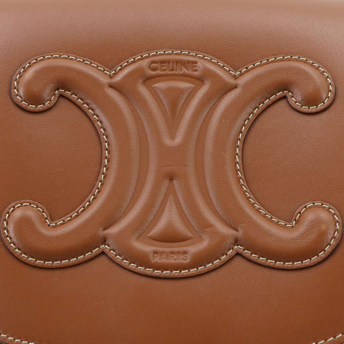 Folco Cuir Triomphe Bag Shoulder Leather Tan 198263DU3 Purse