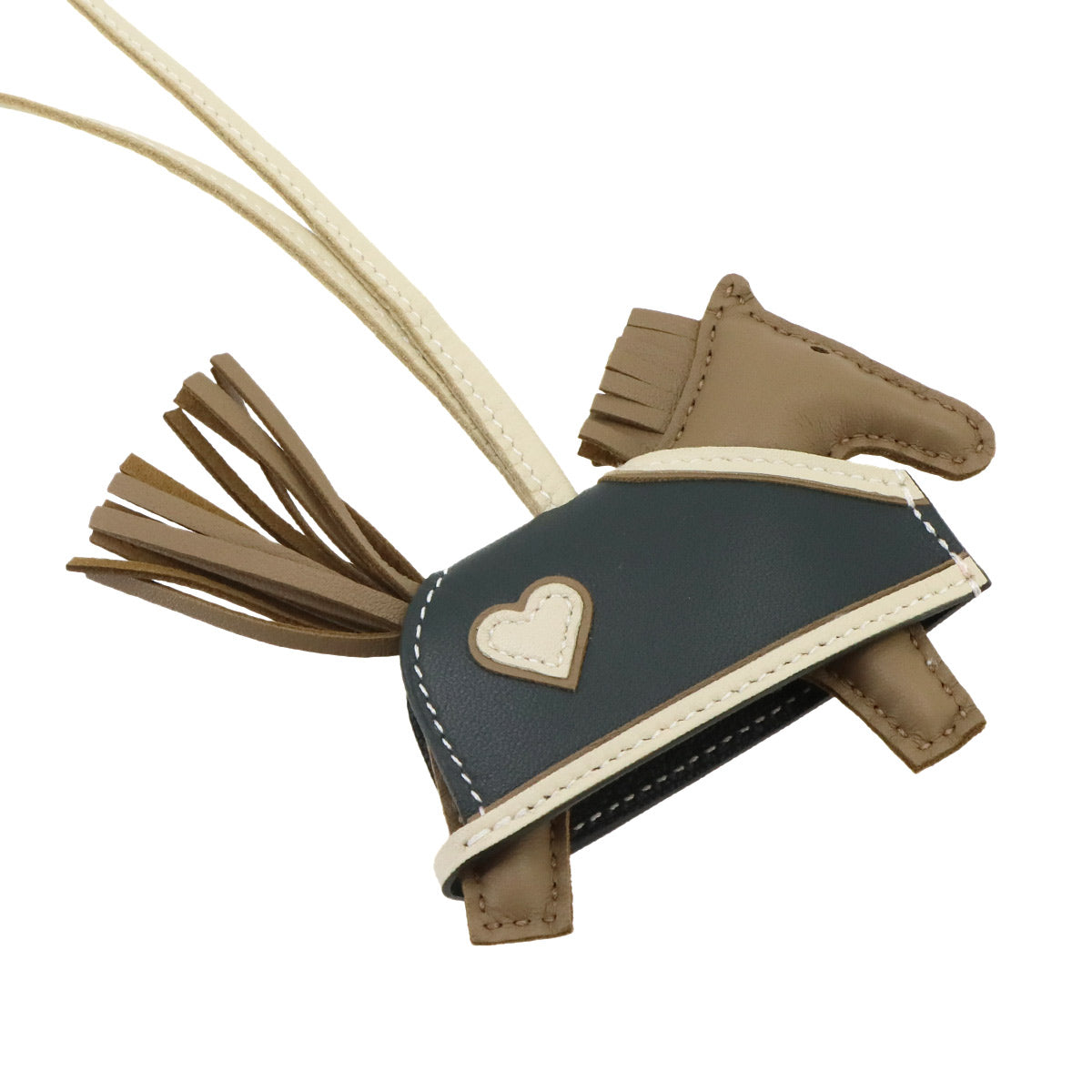 Rodeo Robeo Coeur PM Bag Charm Agneau Milo Beige Marfa