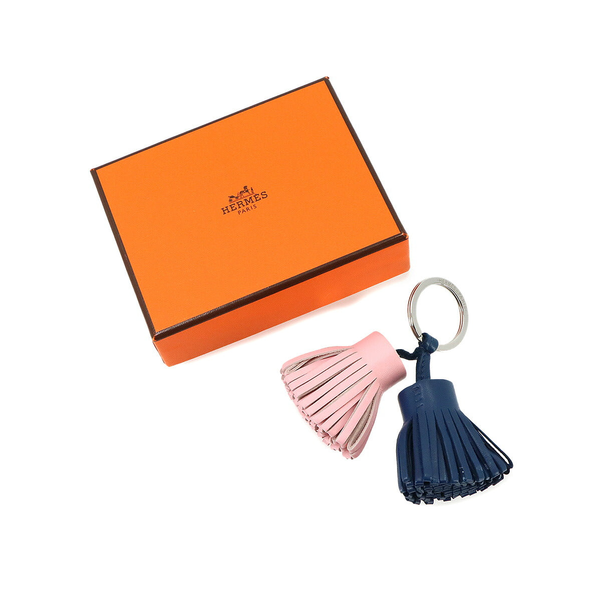 Carmen Unodos Bag Charm Key Ring Agneau Milo Blue de malte