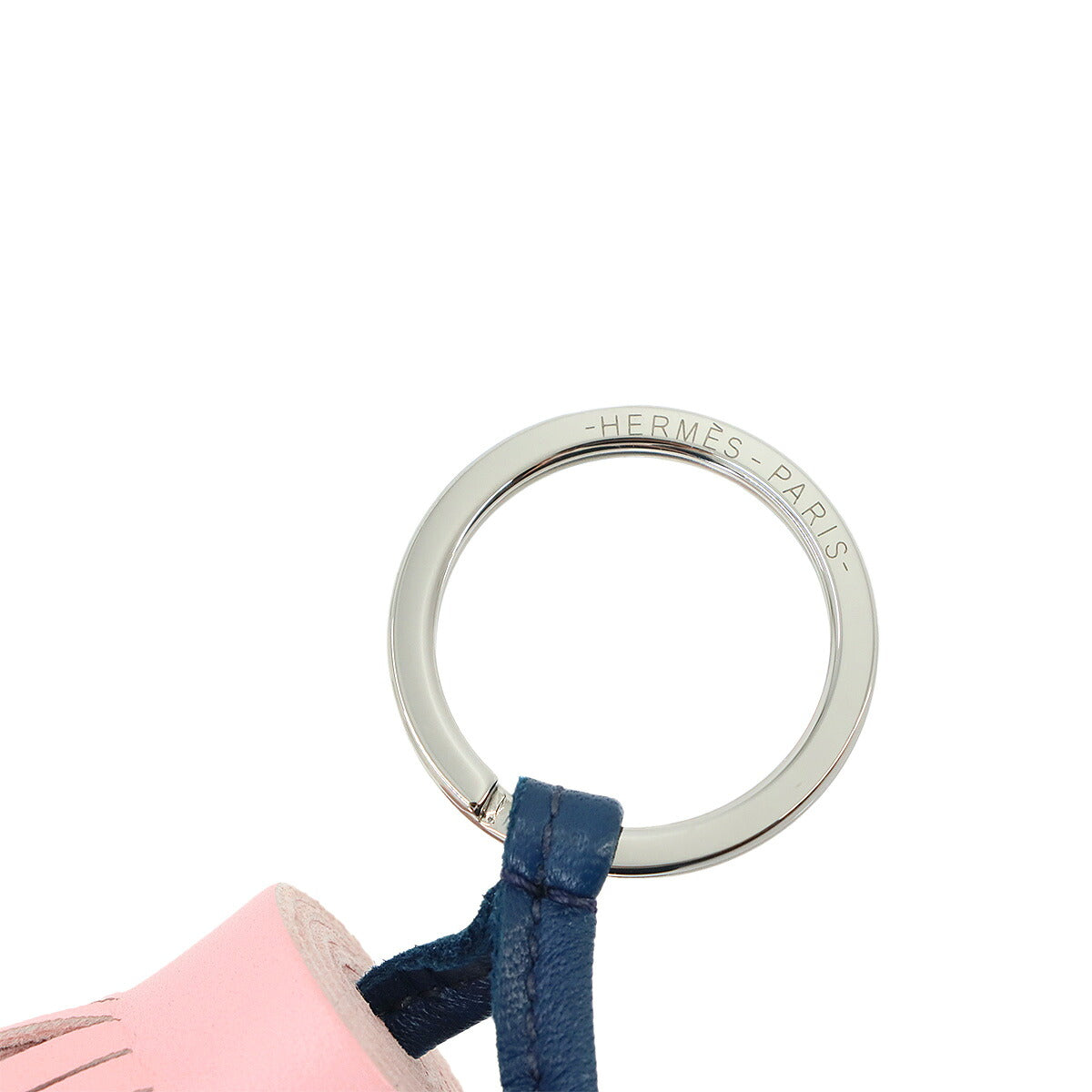 Carmen Unodos Bag Charm Key Ring Agneau Milo Blue de malte
