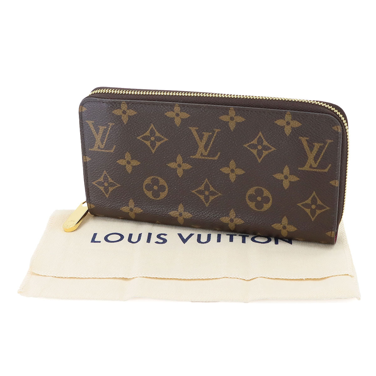 Monogram Zippy Wallet Long Brown Fuchsia M41895 Purse