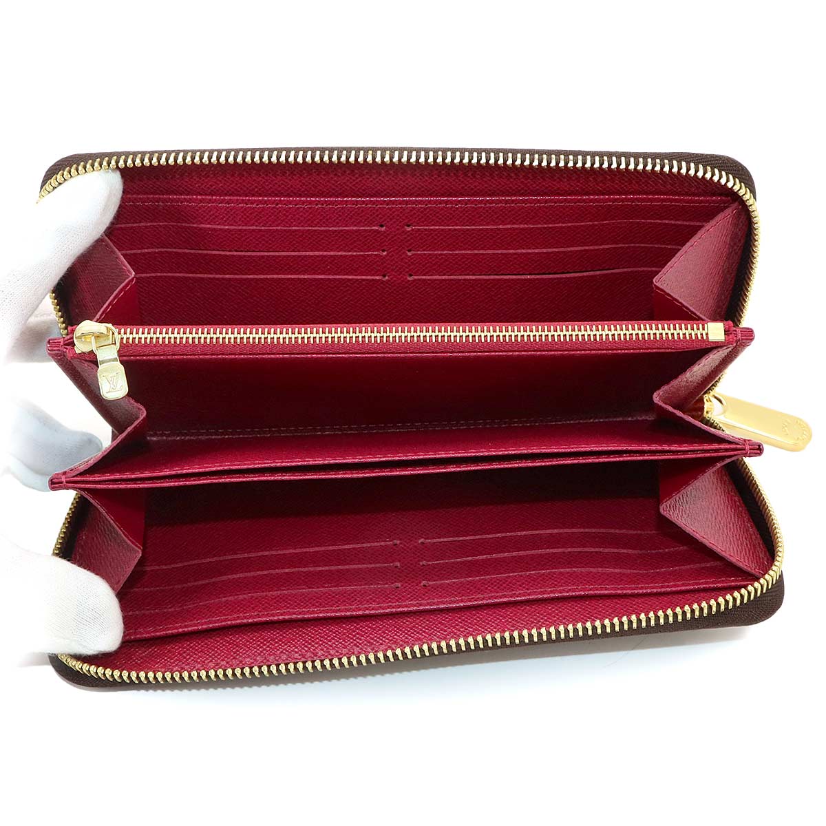 Monogram Zippy Wallet Long Brown Fuchsia M41895 Purse