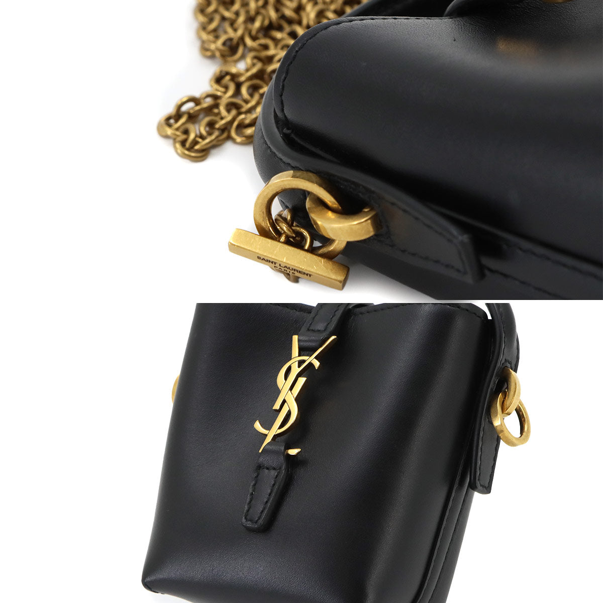 LE37 Micro 2way Shoulder Hand Bag Leather Black 778253