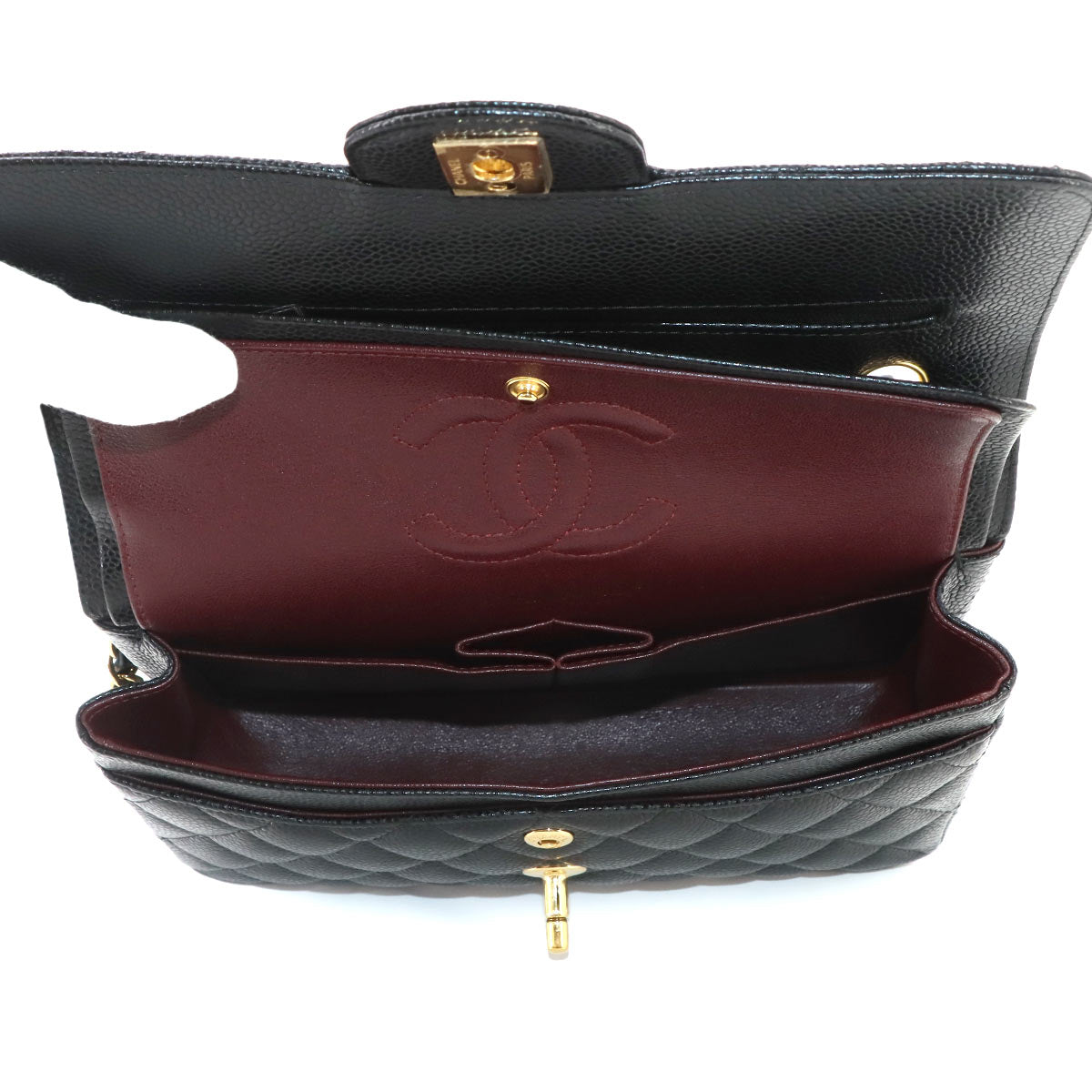 Matelasse 23 Chain Shoulder Bag Leather Black A01113