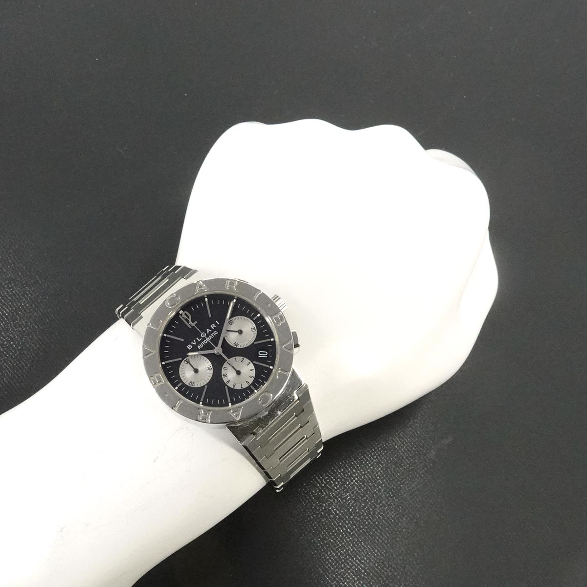 BVLGARIBVLGARI BB38SSCH Chronograph Date Black Dial Mens