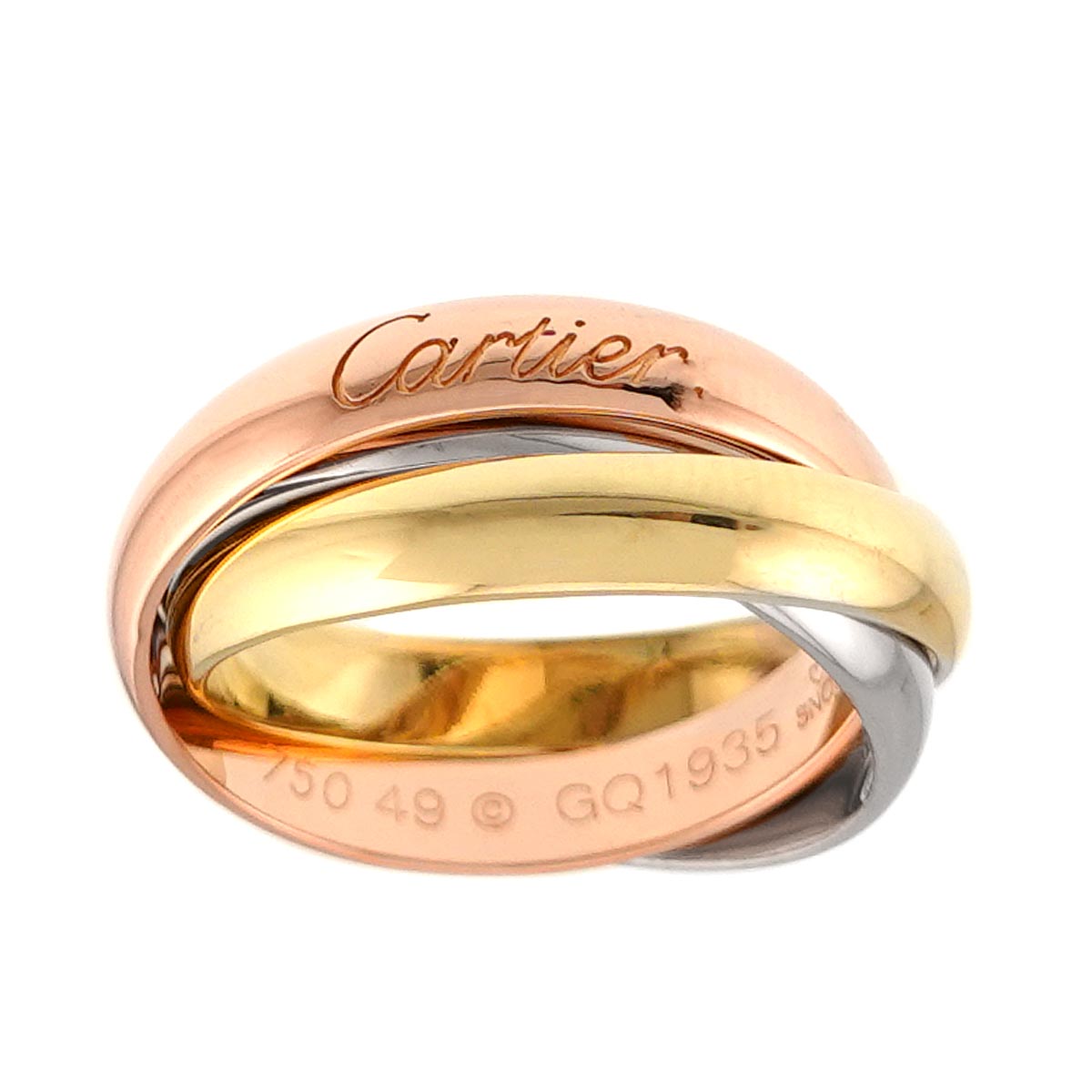Trinity Ring 18K YG WG PG 750 Size49 4.5-4.75(US)